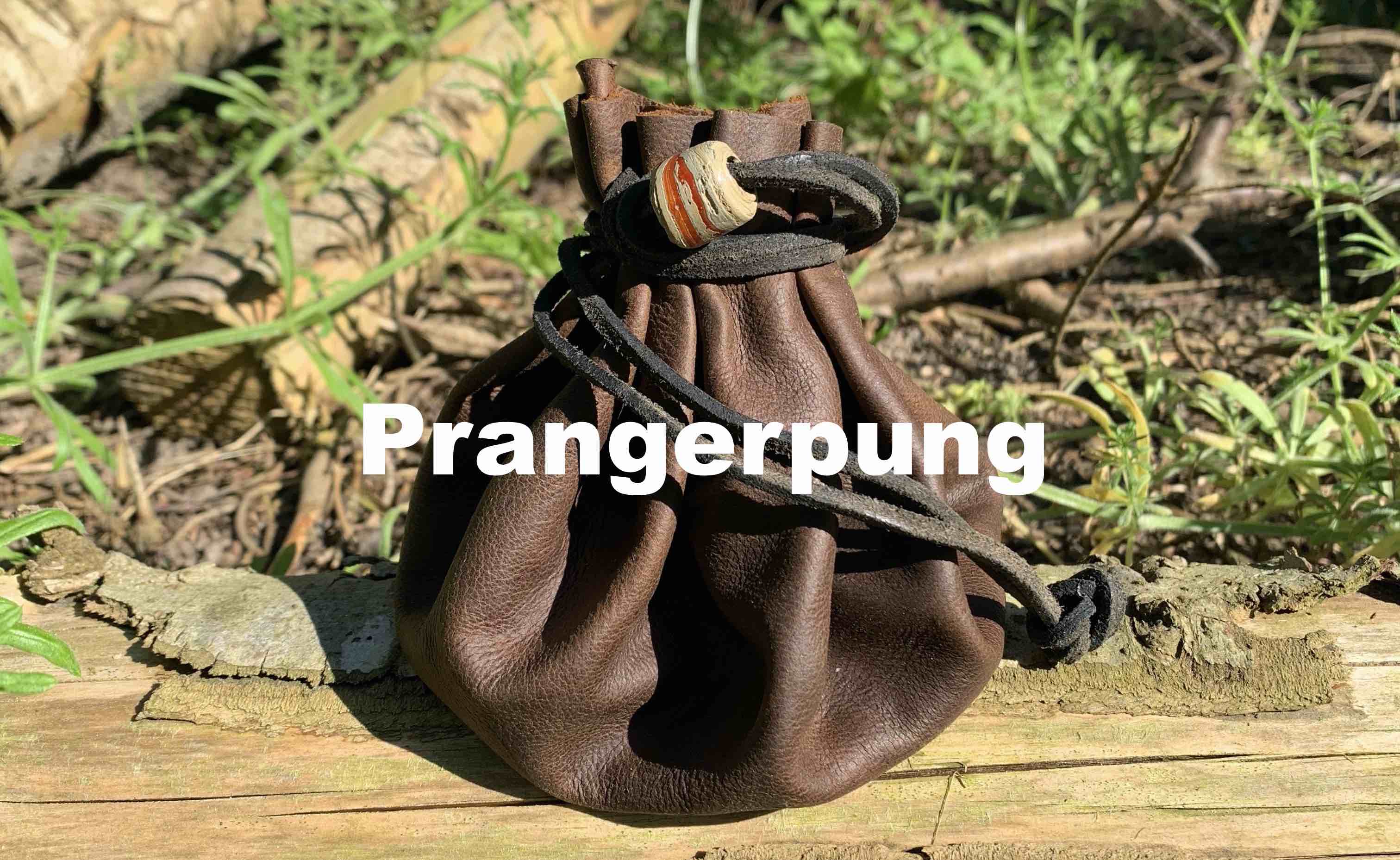 Prangerpung læderpose Kaffe