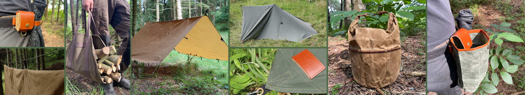 outdoor udstyr I canvas og vokset canvas