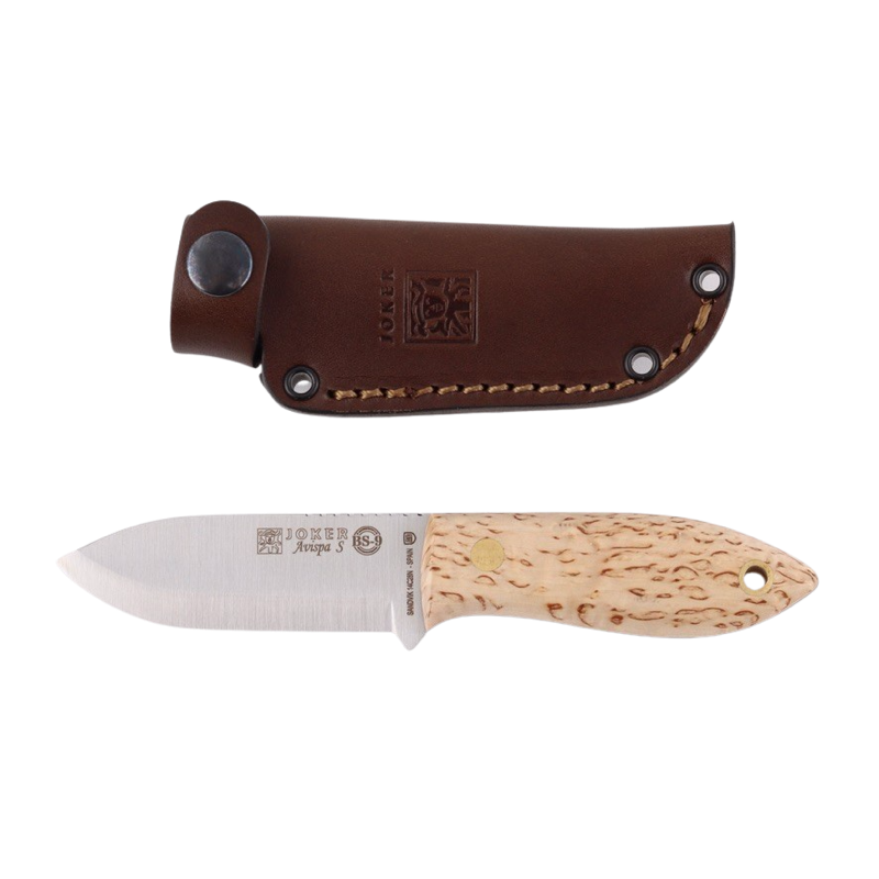 Avispa S - Kniv - Joker med skæfte i Curly birch / Birkeknude