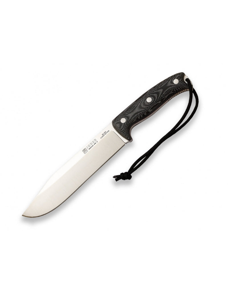 bushcraft kniv - bush camp knife I sort micarta fra joker