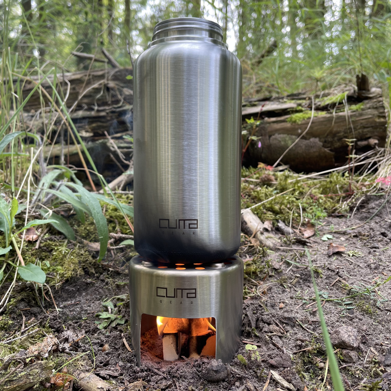 Bushcraft Kogegrej fra Cumagear i rustfrit stål - Kogesæt til brug over åben ild.