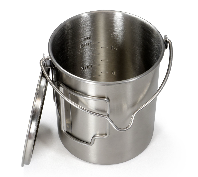 Camping pot 2 in 1 fra origin outdoors rustfri stål