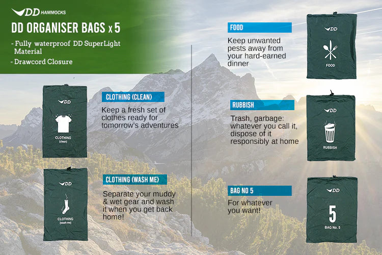 DD Hammocks organiser bags 5 stk opbevaringsposer