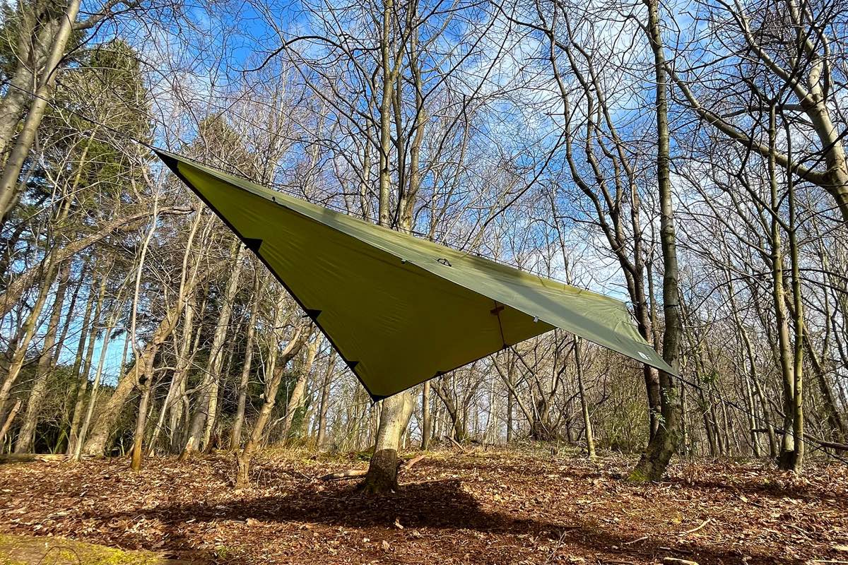 DD Hammocks Recycled Tarp 3. Tarp på 3 x 2,9 m i bæredygtigt materiale.