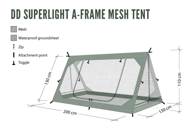 DD Hammocks A-Frame mesh telt