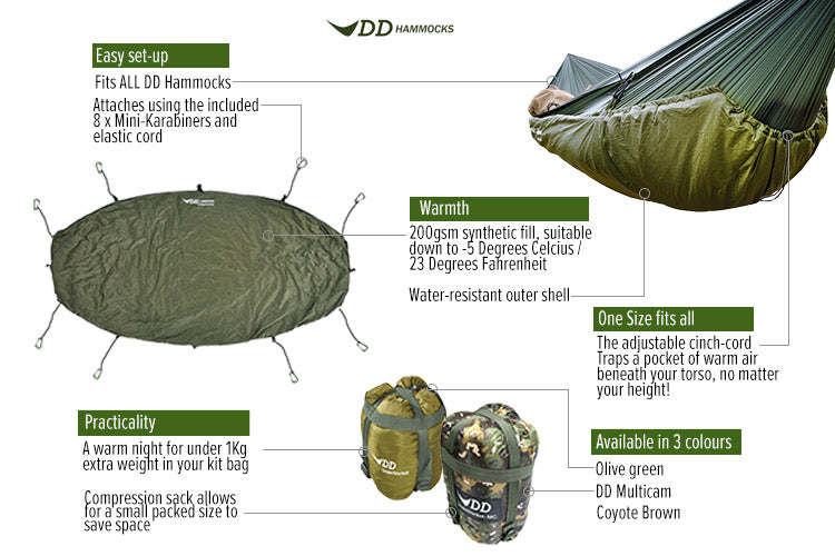 DD Hammocks Underblanket Underquilt Set up