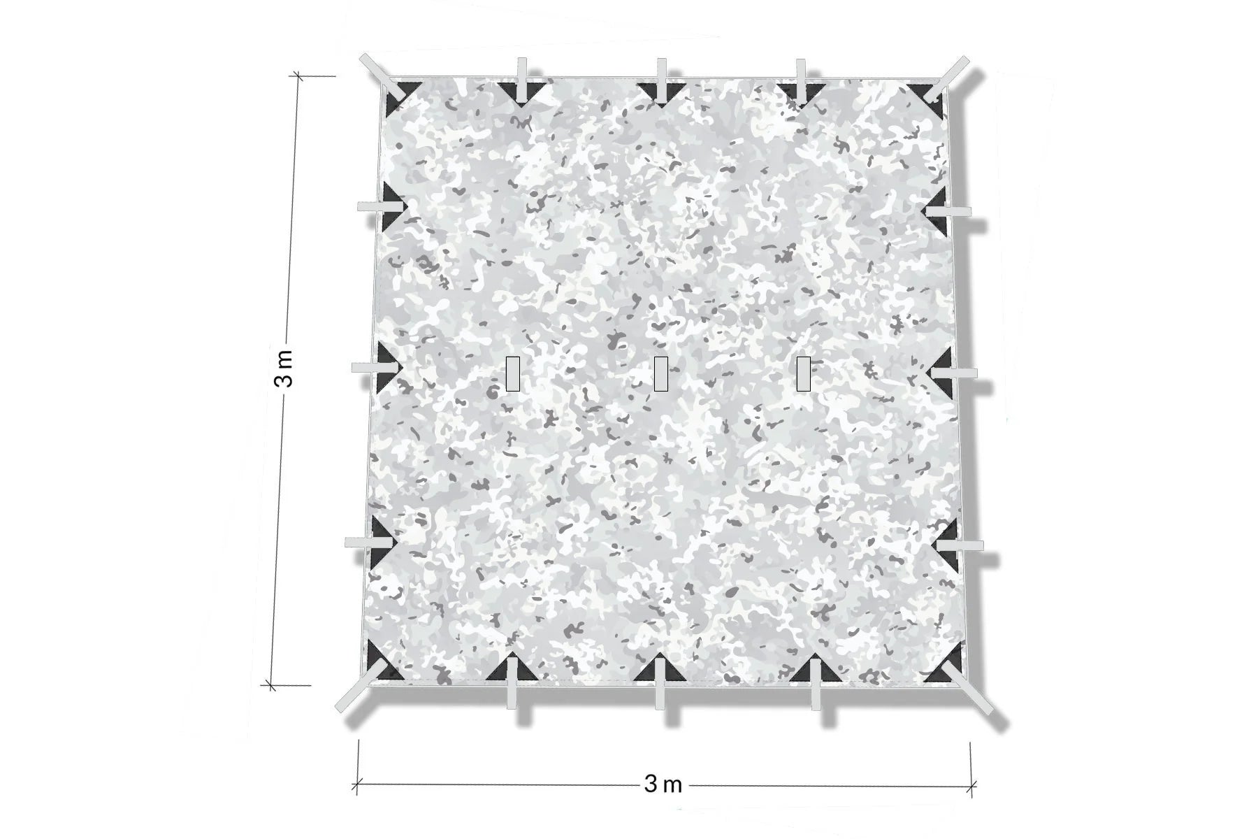 Tarp 3 x 3 meter - Winter MultiCam - DD Hammocks