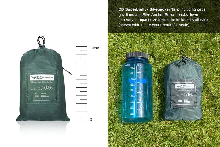 DD Hammocks SuperLight Bikepacker tarp. Tarp til cykel