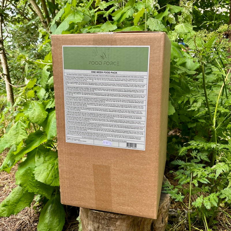 Feltration med 21 hovedmåltider og snacks - komplet feltration til 1 person til 7 dage - Nødration