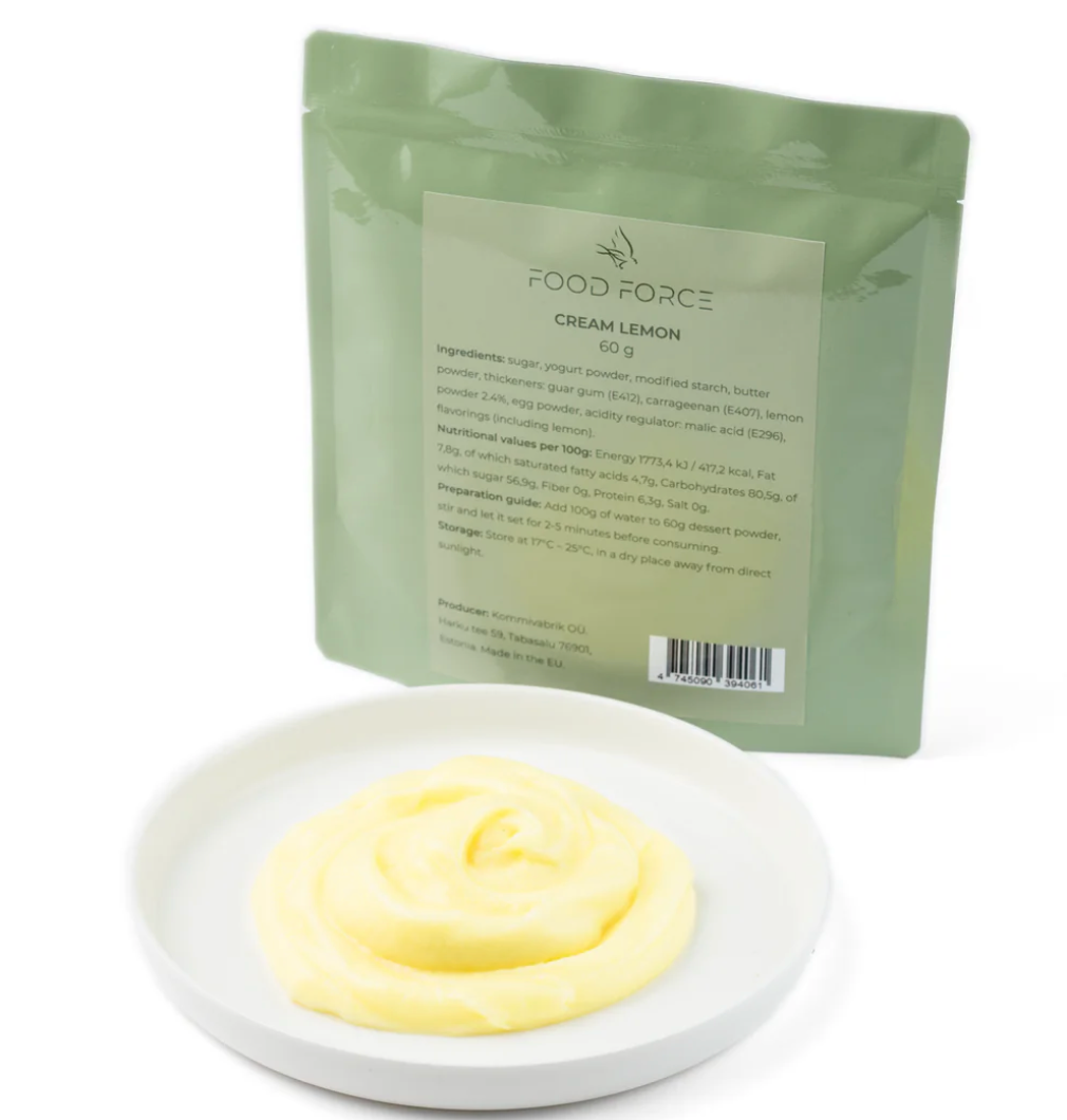 langtidsholdbar mad flødedessert med citron fra food force