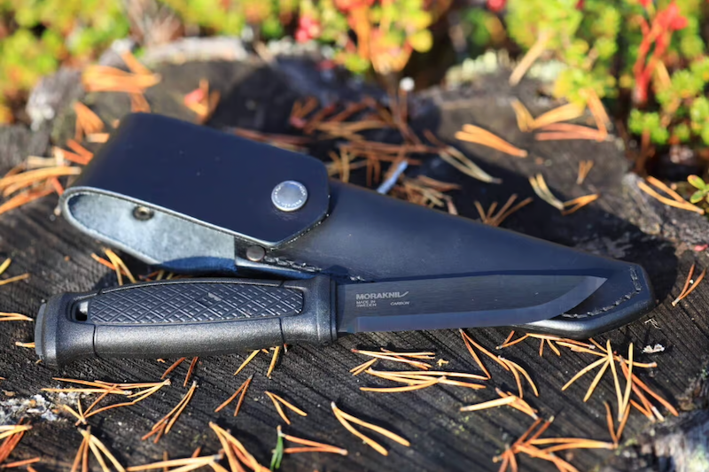 Mora Garberg sort Carbon med læderskede