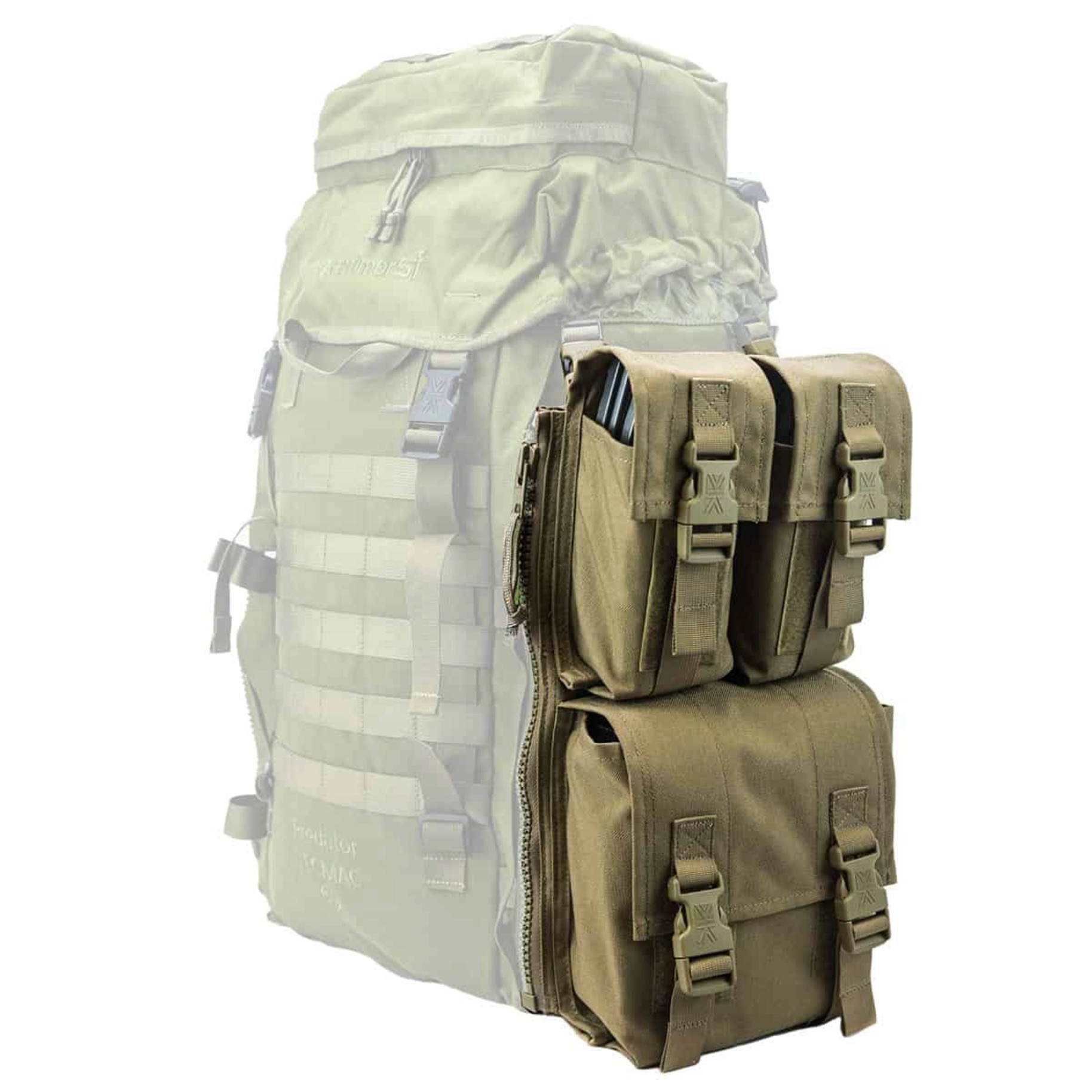 Karrimor SF Predator Side Pocket PLCE 
fastgjort på Predator rygsæk