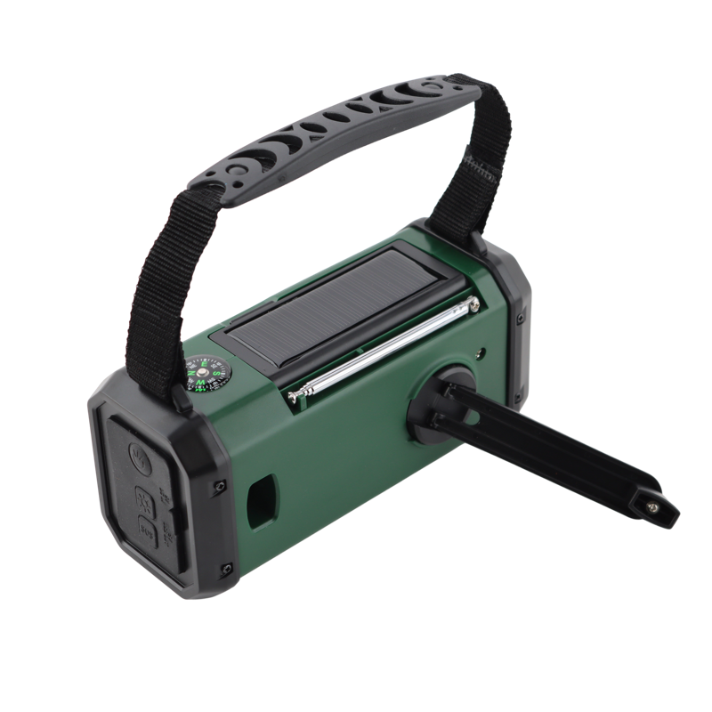 Nødradio - Med powerbank (10.000 mAh), solcelle, AM/FM, kompas og lygte.