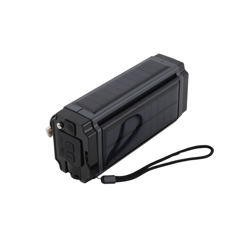 Nødradio - Med powerbank (5.000 mAh), solcelle, håndsving, AM/FM, lygte og SOS