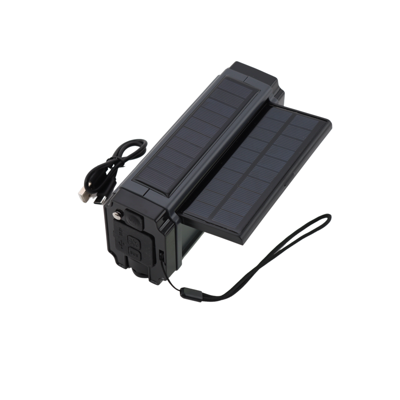 Nødradio - Med powerbank (5.000 mAh), solcelle, håndsving, AM/FM, lygte og SOS