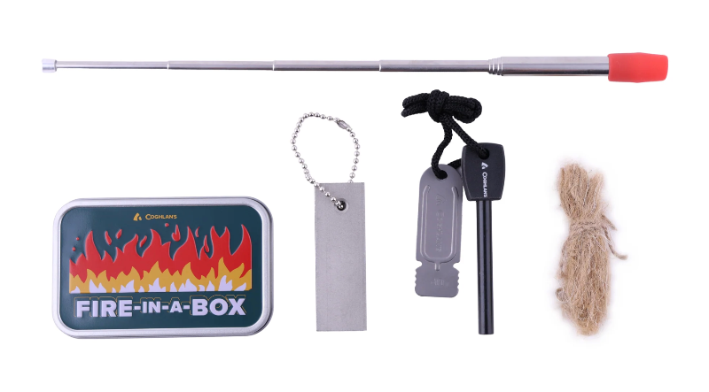 Optændingssæt med tændstål og bålpusterør