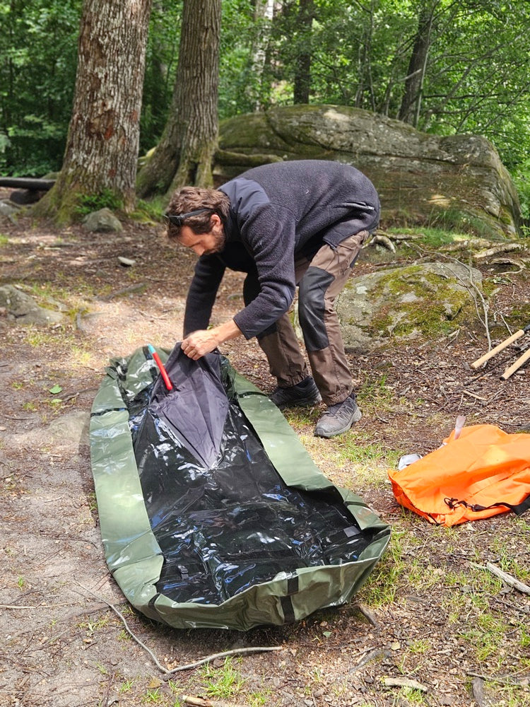 Packraft med spraydeck - PRX - Cuma Gear - Olive og Sort.