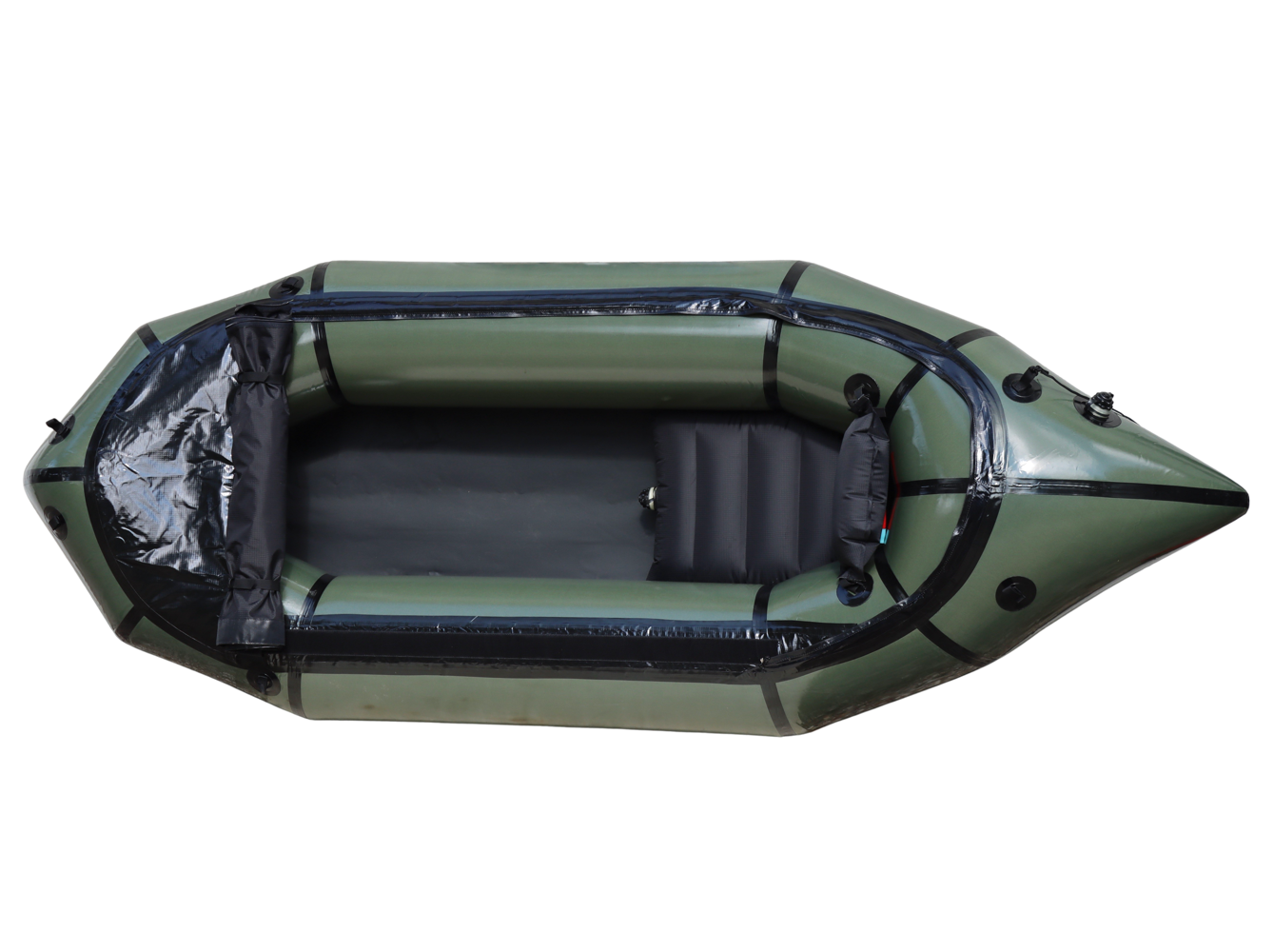 Packraft med spraydeck - PRX - Cuma Gear - Olive og Sort.