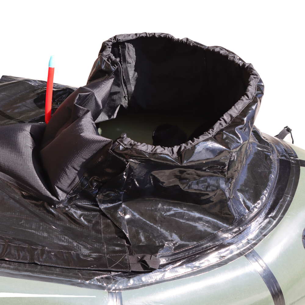 Packraft med spraydeck - PRX - Cuma Gear - Olive og Sort.