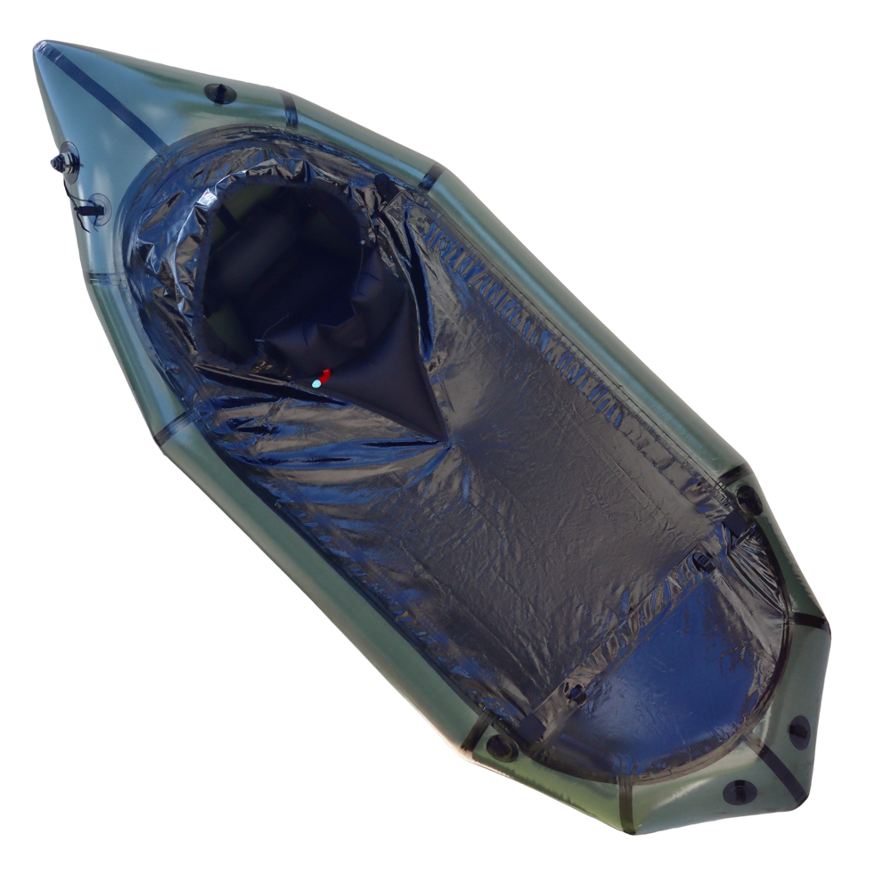 Packraft med spraydeck - PRX - Cuma Gear - Olive og Sort.