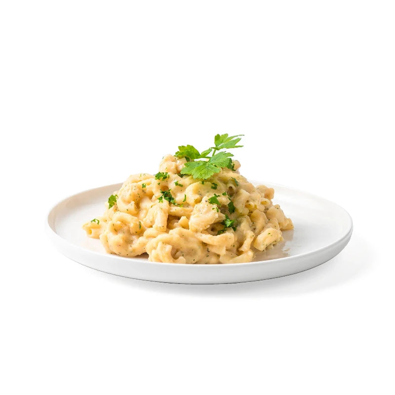 scrambled eggs med pasta frysetørret mad fra Food Foce