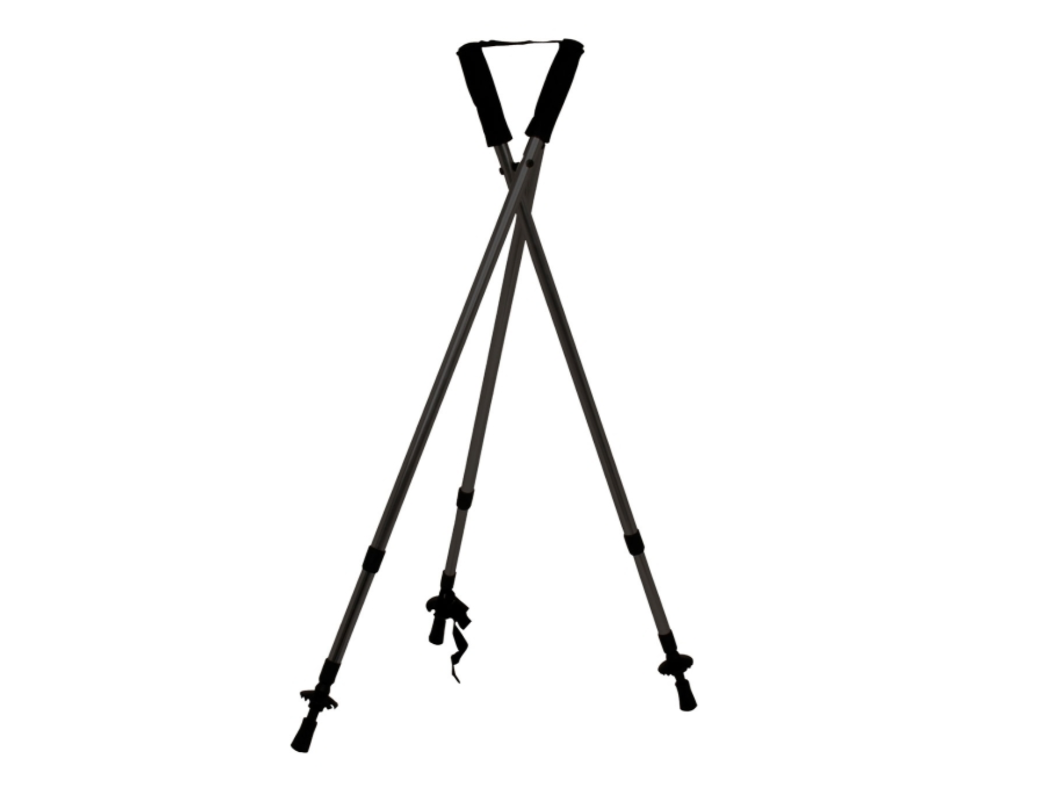 tre benet skydestok i aluminium med teleskop ben