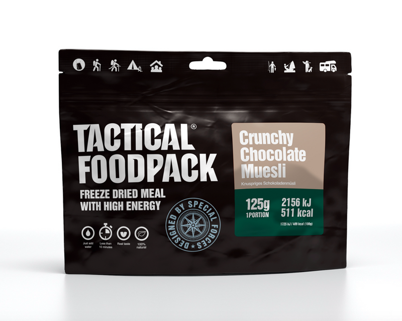 Sprød müsli med chokolade - frysetørret mad - Tactical Foodpack