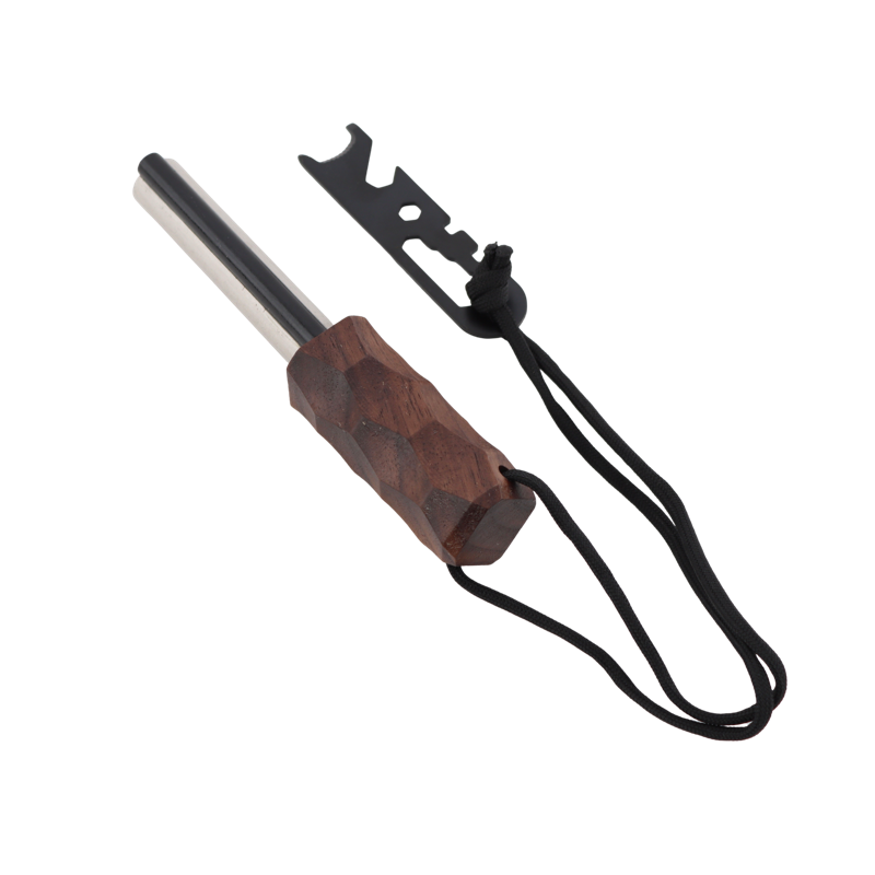 Tændstål med Magnesium bar - Skæfte i Træ - Cuma Gear