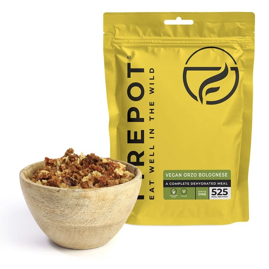 Firepot Vegansk Orzo Bolognese – dehydreret vegansk mad til friluftsturen