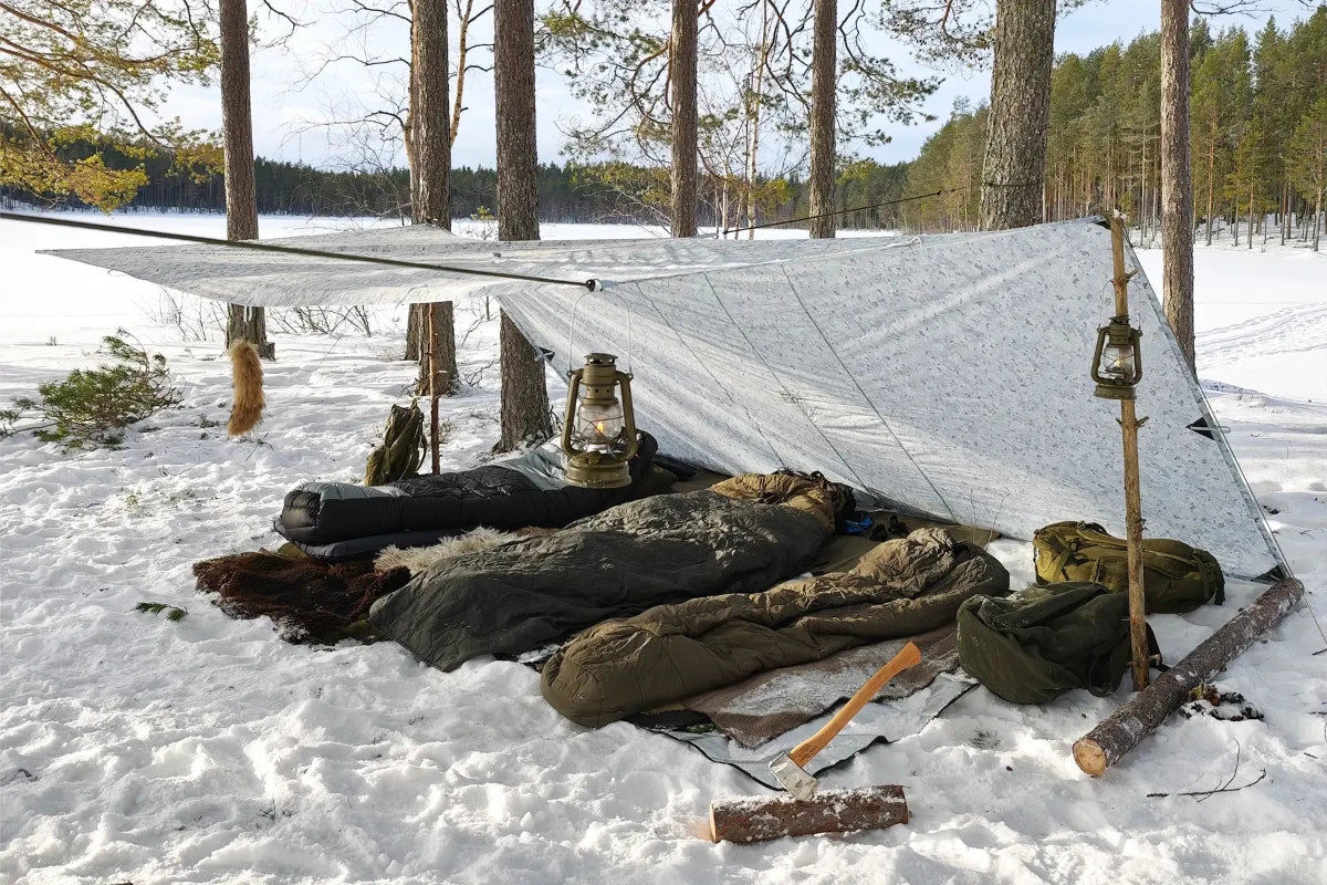 Tarp 4 x 4 meter - Winter MultiCam - DD Hammocks