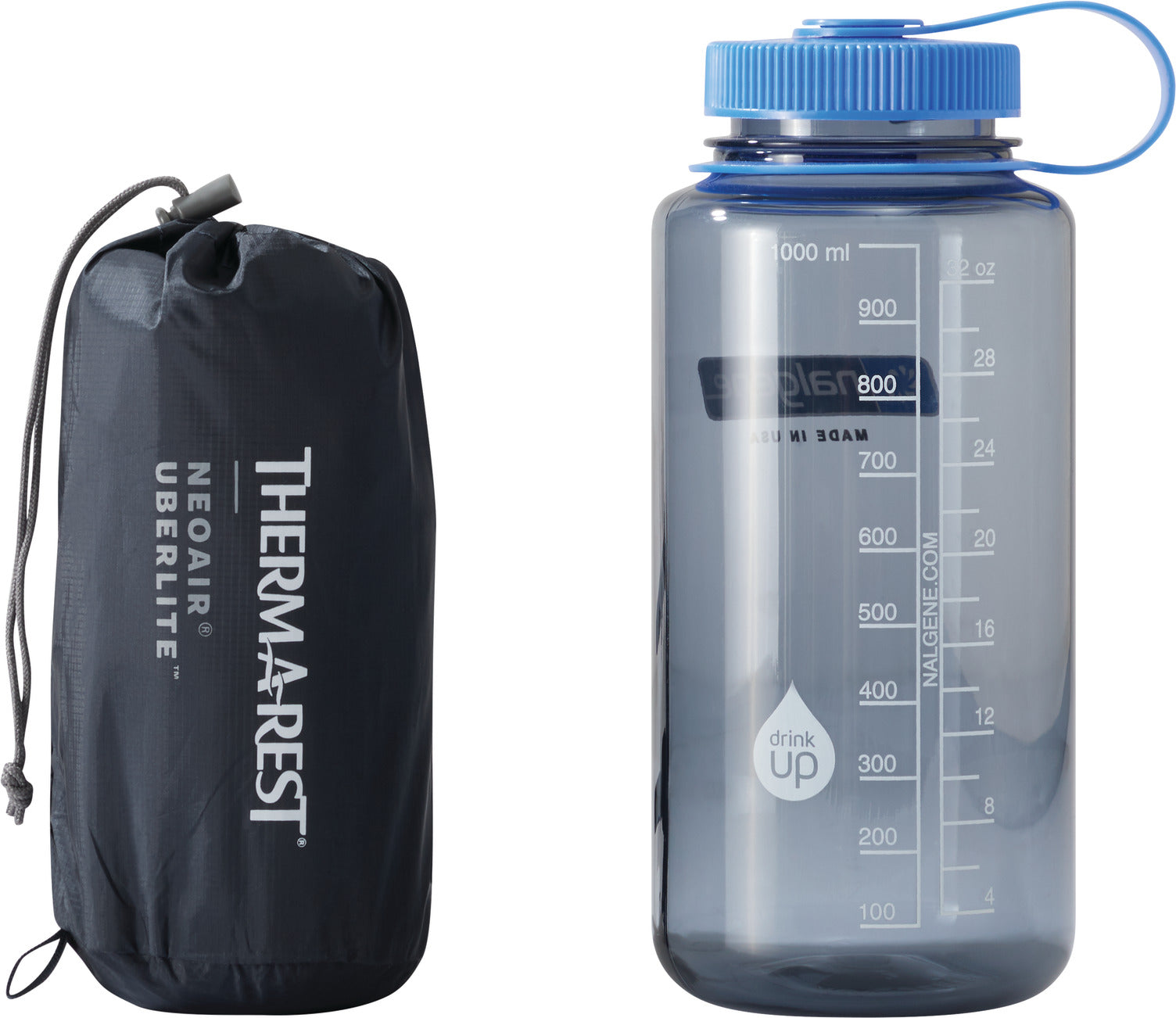 Thermarest Neoair Uberlite - Størrelses forhold til flaske