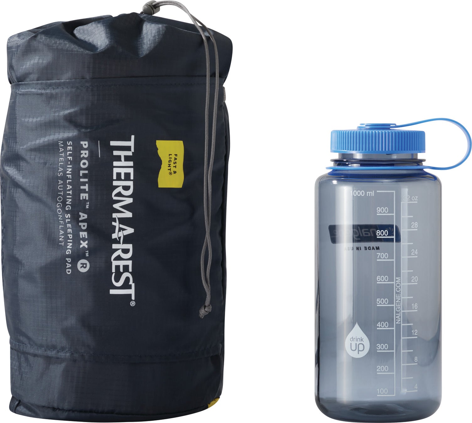 Thermarest - Prolite Apex størrelses forhold til vand flakse