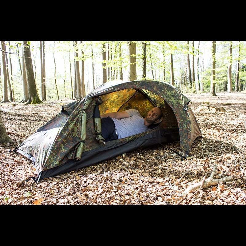 Enkeltmandstelt i Flecktarn camouflage