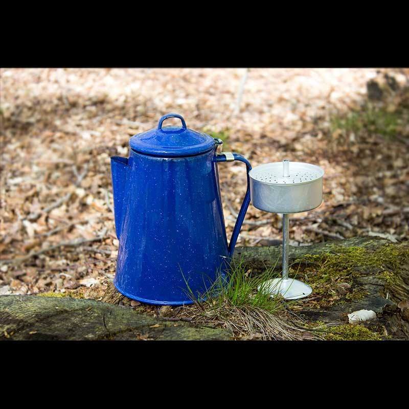 Emaljekande til bål og Cowboykaffe