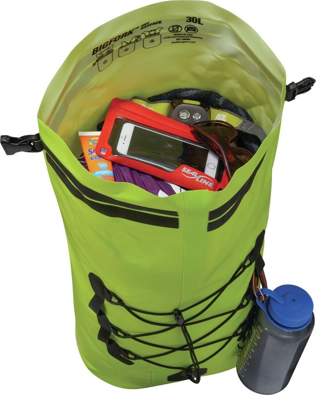 Bigfork Dry Daypack lime åben - SealLine