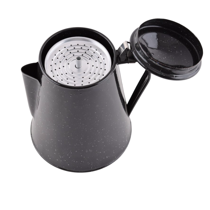 Emalje kande med perkolator - Sort