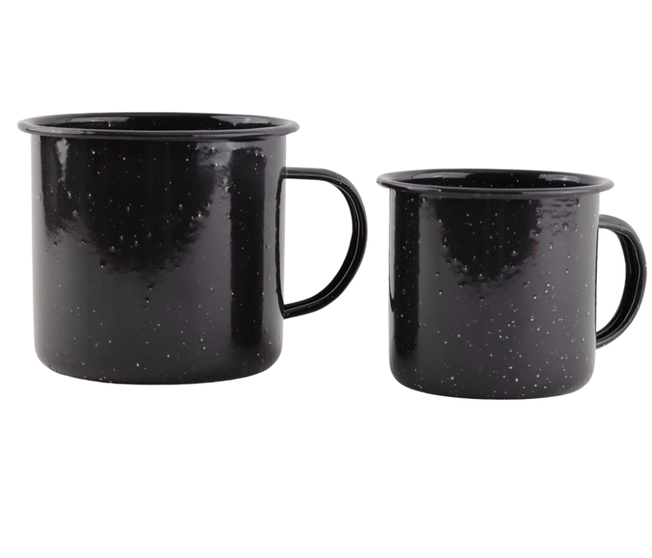 Emaljekrus - Sort 680 ml og 350 ml