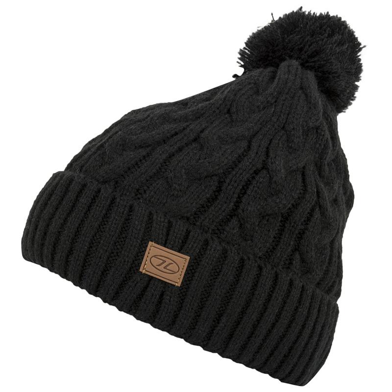 Highlander Outdoor - strikket hue med kvast - Black