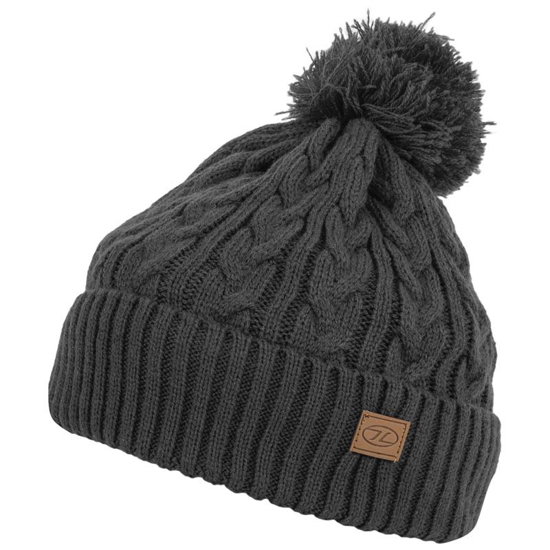 Highlander Outdoor - strikket hue med kvast - Charcoal Marl