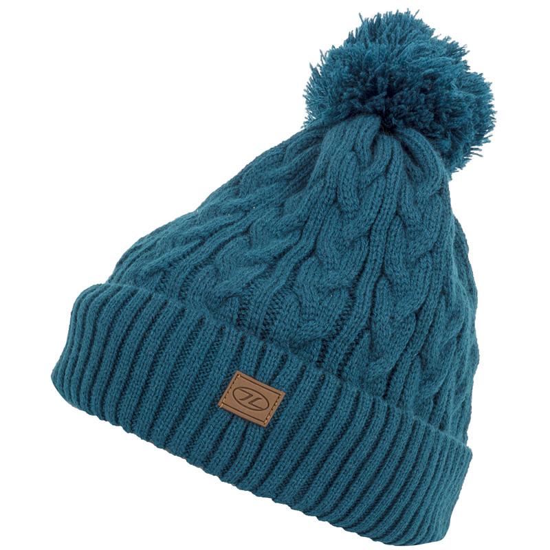 Highlander Outdoor - strikket hue med kvast - Ocean Blue