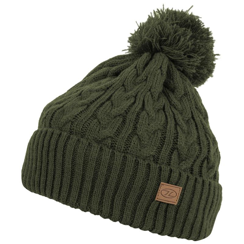 Highlander Outdoor - strikket hue med kvast - Olive Green