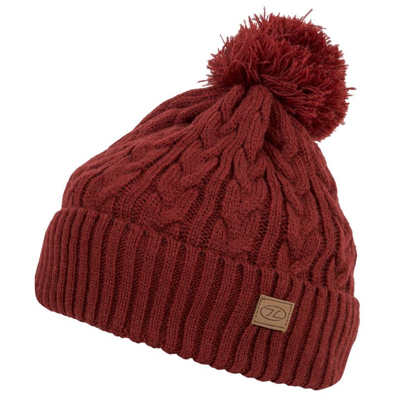 Highlander Outdoor - strikket hue med kvast - Dark Red