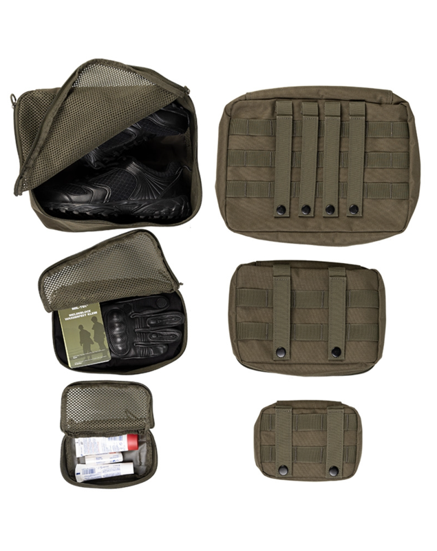 Molle net taske set 3 dele olive - Mil-Tec