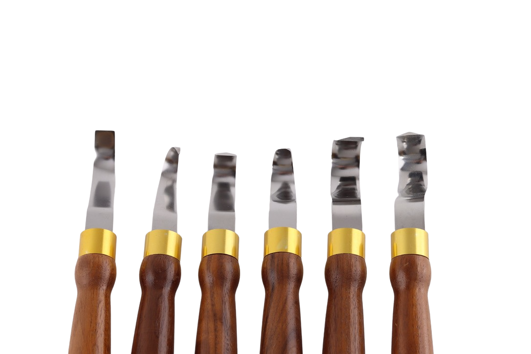 Snittesæt I Valnød - 11 dele skeknive