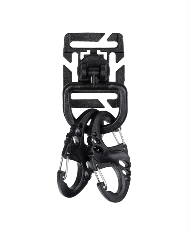 Spænde til taske med karabiner sort