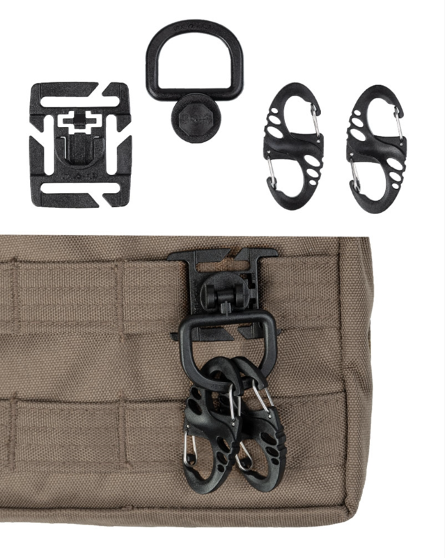 Spænde til taske med karabiner sort