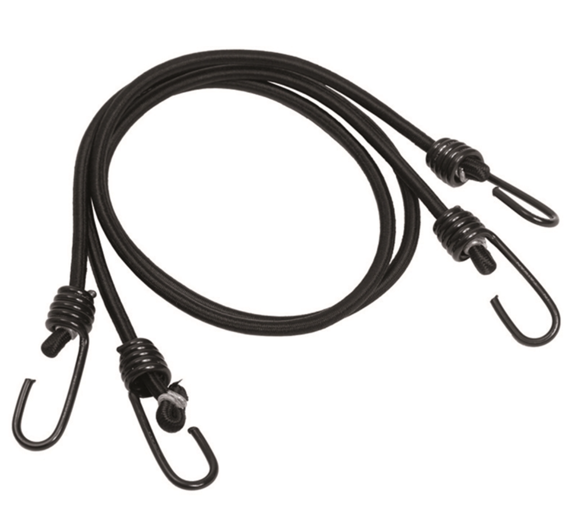 Elastisk snor med kroker 2 x 75 cm - Sort