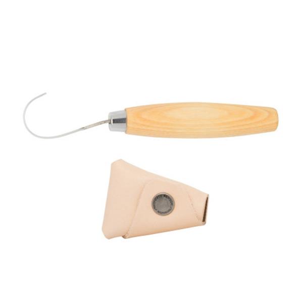 Mora 162 - Skekniv med dobbeltskær & læderskede