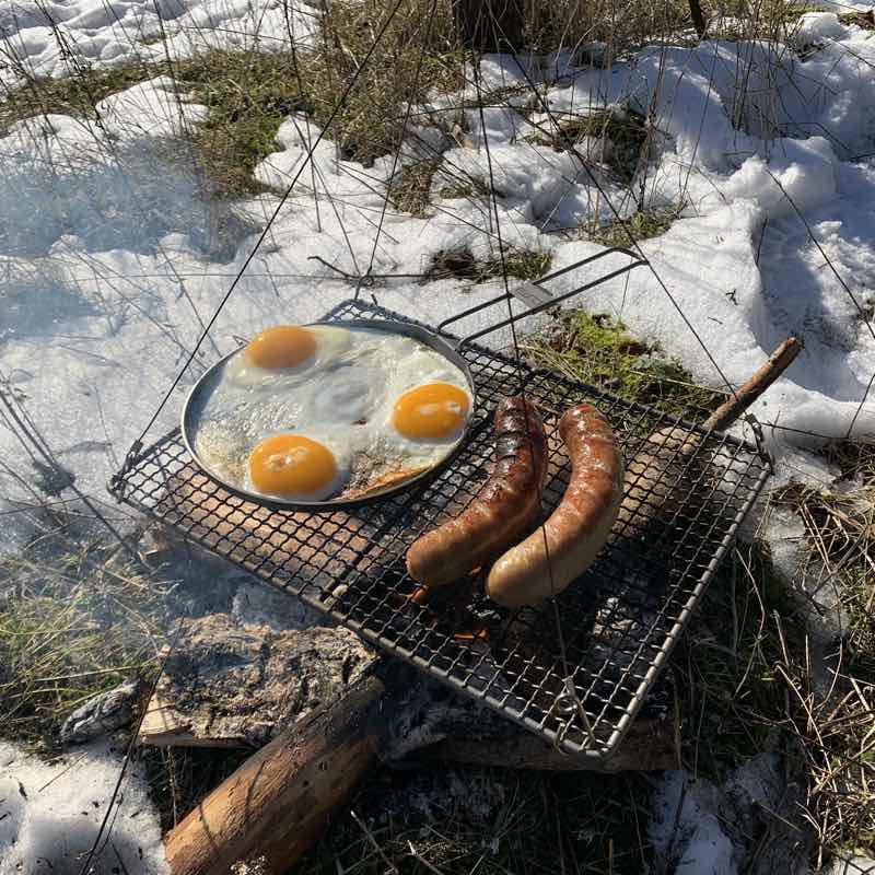 Bålrist i Titanium m. Wire ophæng over bål - Cuma Gear