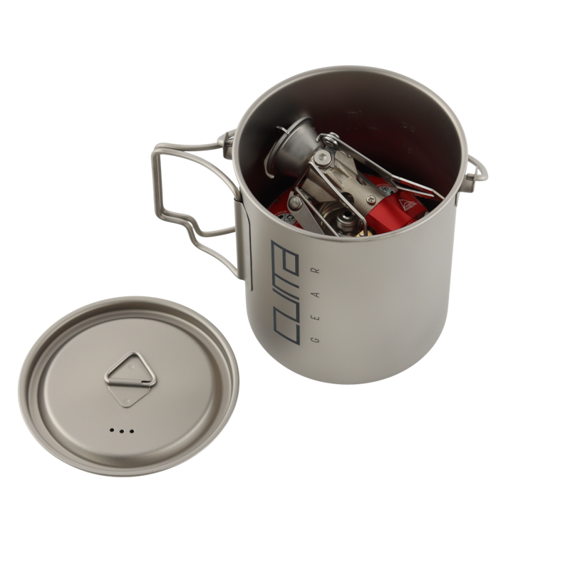 Titanium hangpot og MSR brænder sæt m. Titaniums spork sæt